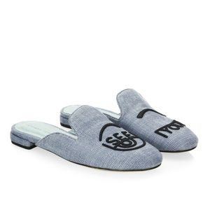 BNIB Chiara Ferragni Denim Sabot Slip-On Shoes